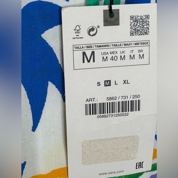 NEW Zara Mens Tropical Beach Print Short Sleeve Shirt - White / Multicolor - M - Picture 8 of 9